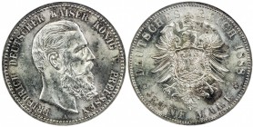 PRUSSIA: Friedrich III, 1888, AR 5 mark, 1888-A, KM-512, one-year type, NGC graded MS63.