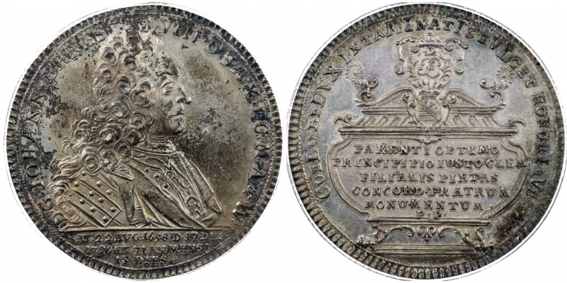 SAXE-SAALFELD: Johann Ernst VIII, 1680-1729, AR thaler, 1729, KM-91. Dav-2749, o...