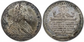 SAXE-SAALFELD: Johann Ernst VIII, 1680-1729, AR thaler, 1729, KM-91. Dav-2749, one-year type, deep original toning, PCGS graded MS62.