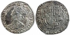 ENGLAND: Charles I, 1625-1649, AR shilling, S-2799, triangle mintmark, struck 1639-40, sixth crowned bust left, value behind // square-topped shield o...