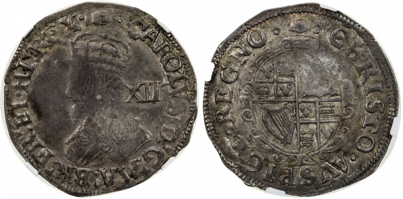ENGLAND: Charles I, 1625-1649, AR shilling (5.52g), York, S-2872, NGC graded AU5...