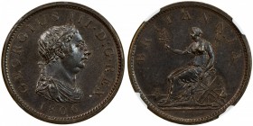 GREAT BRITAIN: George III, 1760-1820, AE penny, Soho mint, 1806, KM-663, NGC graded MS64 BR.