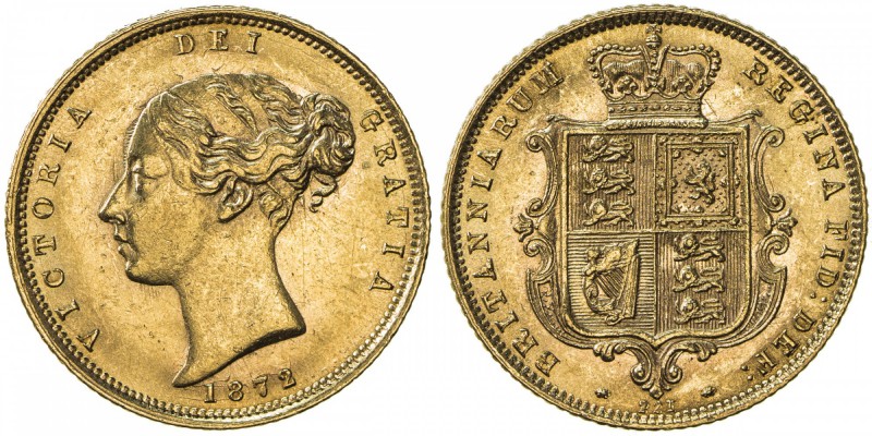 GREAT BRITAIN: Victoria, 1837-1901, AV ½ sovereign, 1872, S-3860D, die number 22...