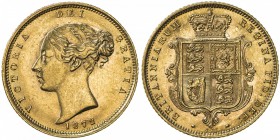 GREAT BRITAIN: Victoria, 1837-1901, AV ½ sovereign, 1872, S-3860D, die number 221 at lower reverse, UNC.