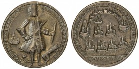 GREAT BRITAIN: AE medal (5.01g), 1739, Adams & Chao-PBvi 15-T, Betts-228, 27mm, Admiral Edward Vernon - Capture of Porto Bello, THE BRITISH GLORY REVI...