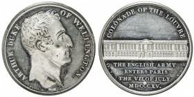 GREAT BRITAIN: white metal medal, 1815, Eimer-1077, 41mm, Arthur Wellesley, 1st Duke of Wellington from Mudie’s "National Series" by Brenet, ARTHUR DU...