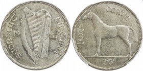 IRELAND: Free State, AR ½ crown, 1937, KM-8, rare date, PCGS graded AU55, R.