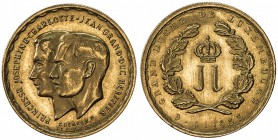LUXEMBOURG: Charlotte, 1919-1964, AV medallic 20 francs (6.45g), 1953(b), KM-M1, AGW 0.1867 oz; commemorating the Marriage of Prince Jean and Princess...