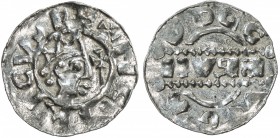 FRIESLAND: Bruno III, 1038-1057, AR denar (0.81g), Leeuwerden, Dannenberg-502, right facing bust with scepter + HENRICVS IE // VREI (retrograde) - LIV...