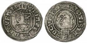 SILESIA: Johann von Turzo, 1506-1522, AR groschen (2.50g), Breslau, 1509, Kopicki-6735, crowned arms // head of John the Baptist on a plate, VF.