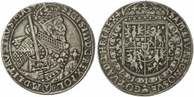 POLAND: Zygmunt III Vasa, 1589-1632, AR thaler (28.23g), 1628, KM-48.1, Dav-4316, mintmaster II, with bull's head shield of the treasurer Hormolaus Li...
