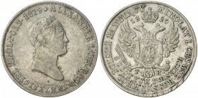POLAND: Nicholas I, of Russia, 1825-1855, AR 5 zlotych, 1829, Cr-116, mintmaster FH, strong VF.