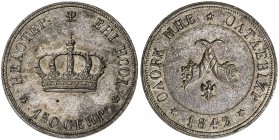 POLAND: Nicholas I, of Russia, 1825-1855, AE poltina pattern (8.96g), 1842, Bitkin-1267, 29mm bronze pattern poltina, large central crown with Russian...