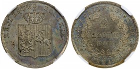 POLAND: November Uprising, 1830-1831, AR 2 zlote, Warsaw mint, 1831, Cr-123, mintmaster KG, NGC graded MS64.