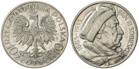 POLAND: Republic, AR 10 zlotych, 1933(w), Y-23, Jan III Sobieski's Victory over the Turks in 1683, choice AU.