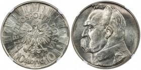 POLAND: Republic, AR 5 zlotych, 1939, Y-29, bust of Jozef Piesudski, NGC graded UNC details (obverse cleaned).