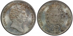 SWEDEN: Karl XIV, 1818-1844, AR ¼ riksdaler, 1833 CB, KM-623, key date to this type, fabulous strike, lovely red-gold peripheral toning, finest graded...