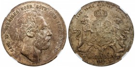 SWEDEN: Karl XV, 1859-1872, AR 4 riksdaler, 1871, KM-726, mintmaster ST, a lovely example! NGC graded MS63+.