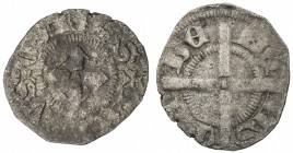 GENEVA: Pierre, 1370-1394, AR obole (0.47g), ND, Stroehlin-185, HMZ 1-306a, cross inside diamond, all within beaded circle with +PETRVS:COMES around /...