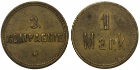GERMAN SOUTH WEST AFRICA: Wilhelm II, 1888-1918, brass 1 mark, Schimmel-50.1002, canteen token for the 3. Kompagnie, the 3rd military staff stationed ...