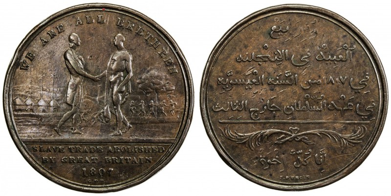 SIERRA LEONE: AE penny token, [1814], KM-Tn1, WE ARE ALL BRETHREN / SLAVE TRADE ...