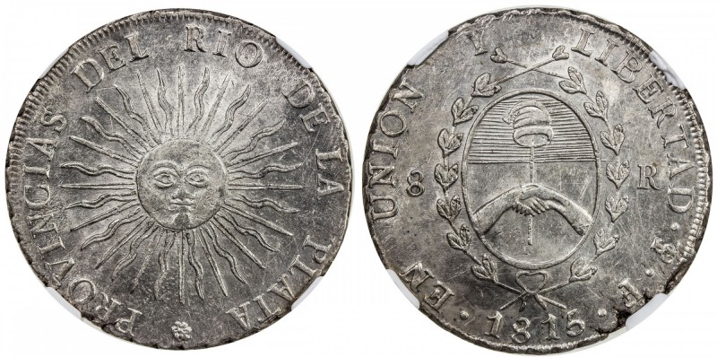 ARGENTINA: Rio de la Plata, AR 8 reales, 1815-PTS, KM-14, assayer F, NGC graded ...