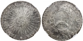 ARGENTINA: Rio de la Plata, AR 8 reales, 1815-PTS, KM-14, assayer F, NGC graded AU53.