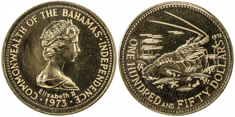 BAHAMAS: Elizabeth II, 1952—, AV 150 dollars (8.17g), 1976, KM-51, fineness .917...