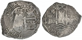 BOLIVIA: Felipe IV, 1621-1665, cob 8 reales (25.12g), Potosi, 1664, KM-21, assayer E, excellent example, showing the full date in the reverse margin a...