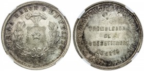 CHILE: Republic, AR medal, 1925-So, 34mm, NGC graded MS64, RRR. A scarce issue that was struck for the adoption of the new constitution on September 1...