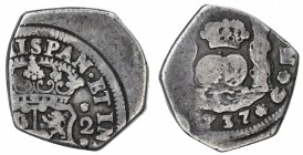 GUATEMALA: Felipe V, 1724-1746, AR 2 reales (6.51g), 1737-G, KM-4, a lovely example! F-VF.