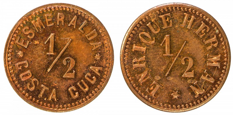 GUATEMALA: AE token (1.84g), ND [ca. 1920s], Clark-179, Paiz-FE.11.02, cf. Rulau...