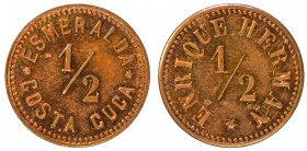 GUATEMALA: AE token (1.84g), ND [ca. 1920s], Clark-179, Paiz-FE.11.02, cf. Rulau-Smc 43/45, 18mm bronze token for Esmeralda, Colomba, Costa Cuca, Quet...