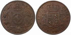 LATIN AMERICA: AE 4 reales token, ND, unknown local token issue with Brazilian or Portuguese style obverse and a Spanish colonial 4 reales reverse wit...