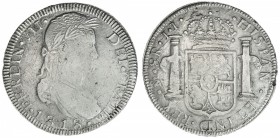 MEXICO: Fernando VII, 1808-1822, AR 8 reales (30.71g), 1818-Mo, KM-111 type, Contemporary Counterfeit, assayer JJ, draped, laureate bust right // roya...
