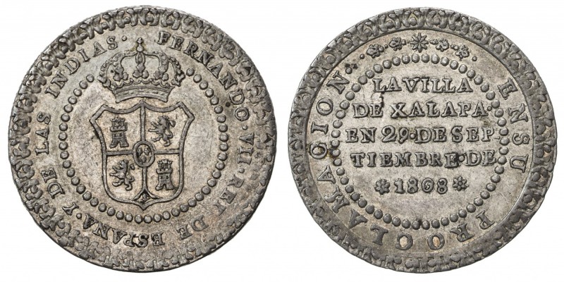 MEXICO: Fernando VII, 1808-1821, AR proclamation medal (6.79g), 1808, Herrera-24...