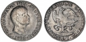 MEXICO: Augustin I Iturbide, 1822-1823, AR 8 reales, 1823-Mo, KM-310, assayer JM, variety 4C, F-VF.