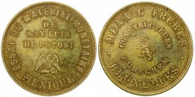 MEXICO: Republic, 8 reales essai, ND (1885), Dupriez-pg.37 #13; Buttrey-84, machine trial, struck in brass, by the Belgian firm of Mennig Freres durin...