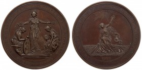 UNITED STATES: AE medal, 1876, Julian CM-11c, AU, 58mm, Commemorating the Centennial of American Independence medal by William Barber, IN COMMEMORATIO...