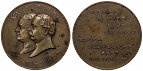 UNITED STATES: AE medal, 1909, Dusterburg-4B51, MacNeil WHT 1909-2, EF, 51mm, Official Inaugural Medal from the election of William Howard Taft as Pre...