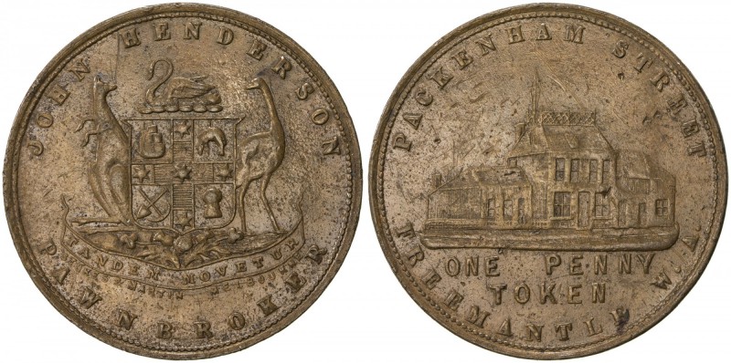 AUSTRALIA: AE penny token, ND [1874], KM-Tn100.2, Renniks-215, Andrews-222, John...