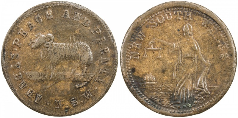 AUSTRALIA: AE penny token, ND [1859], KM-Tn286.4, Renniks-422A/A631, Andrews-630...