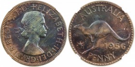 AUSTRALIA: Elizabeth II, 1952-, AE penny, 1956(m), KM-56, NGC graded PF64 BR.