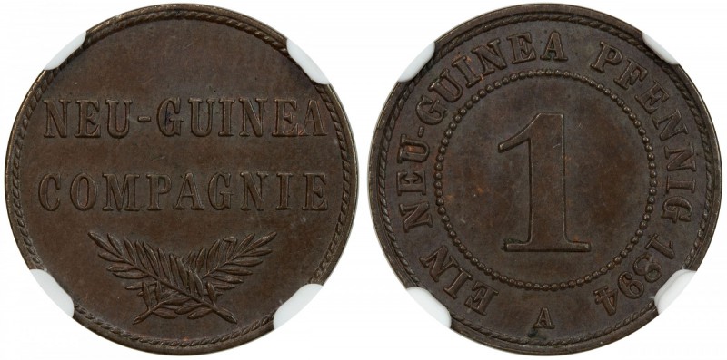 GERMAN NEW GUINEA: Wilhelm II, 1888-1918, AE pfennig, 1894-A, KM-1, Deutsche Neu...