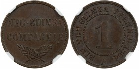 GERMAN NEW GUINEA: Wilhelm II, 1888-1918, AE pfennig, 1894-A, KM-1, Deutsche Neuguinea-Compagnie issue, NGC graded MS63 BR.