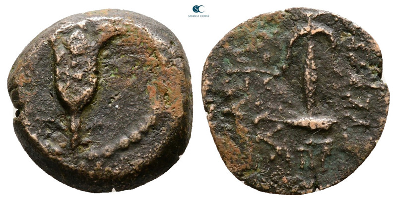 Judaea. Jerusalem. John Hyrcanus I 135-104 BC. In the name of Seleukid king Anti...