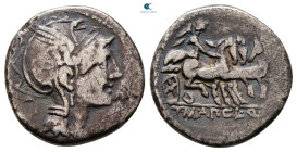 Appius Claudius Pulcher, T. Manlius Mancius, and Q. Urbinius 111-110 BC. Rome. Denarius AR