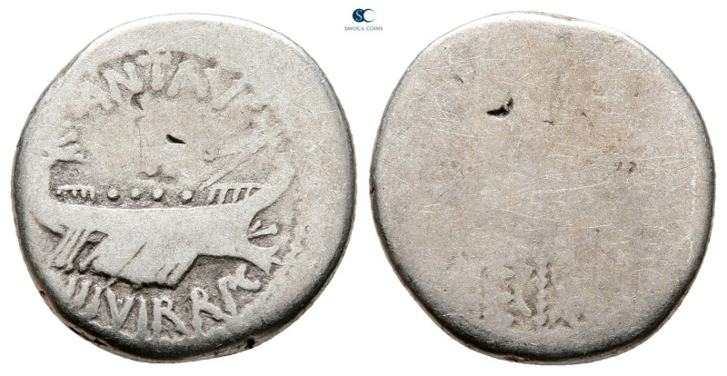 Mark Antony 32-31 BC. Military mint moving with M.Antony
Denarius AR

18 mm, ...