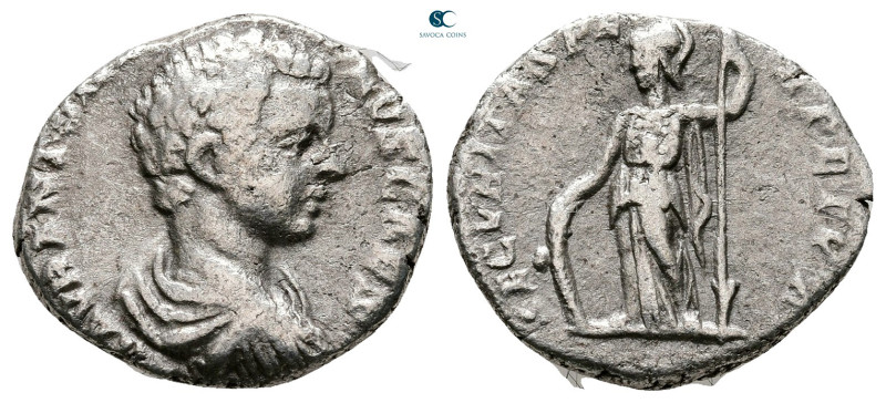 Caracalla, as Caesar AD 196-198. Laodicea ad Mare
Denarius AR

18 mm, 2,60 g...