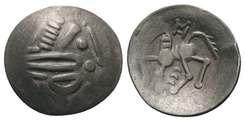Ostkelten. Muntenien. Typ 'Sattelkopf'.

 Tetradrachme (Silber).
Vs: Stark st...